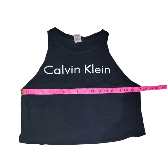 Black Reworked Calvin Klein Crop Top - Picture 4 of 5